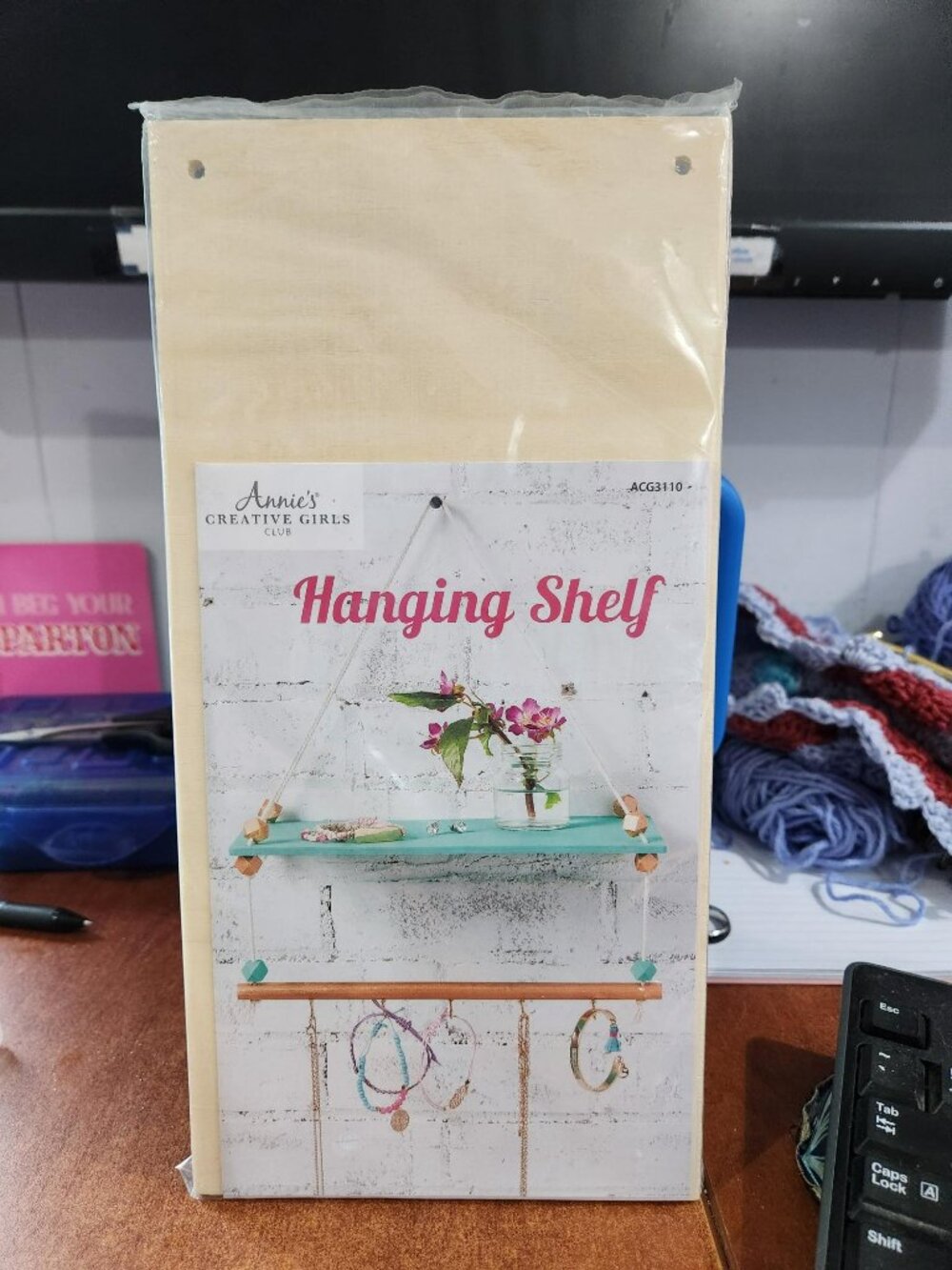 New Sealed Annie's Creative Girls Club Hanging Shelf Craft Kit DIY Wall Decor